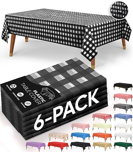 Miniatura 24 de Utopia Kitchen Paño de Mesa de Plástico Desechable (Paquete de 12 - 54 x 108 pulgadas) Blanco con Puntos Dorados Rectangular Paño de Mesa Puntos de