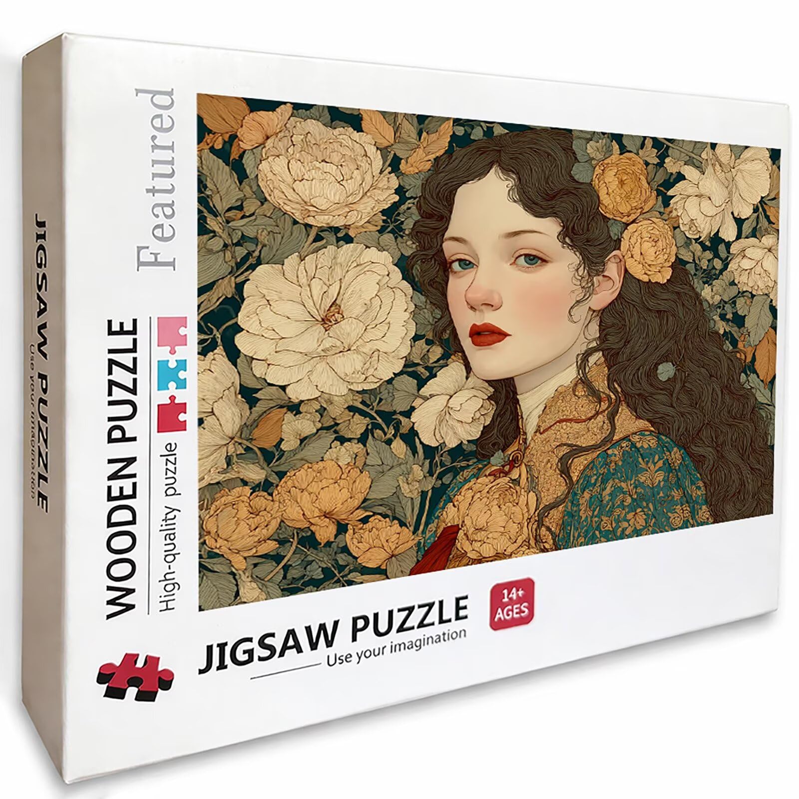 Kobieta Puzzle 5000 sztuk dla dorosłych, drewniane puzzle z pudełkiem 156x105cm, puzzle dla dorosłych o wysokiej trudności, DIY gra logiczna, kreatywna rozrywka, dekoracja letnia, (kwiat) 0-6772