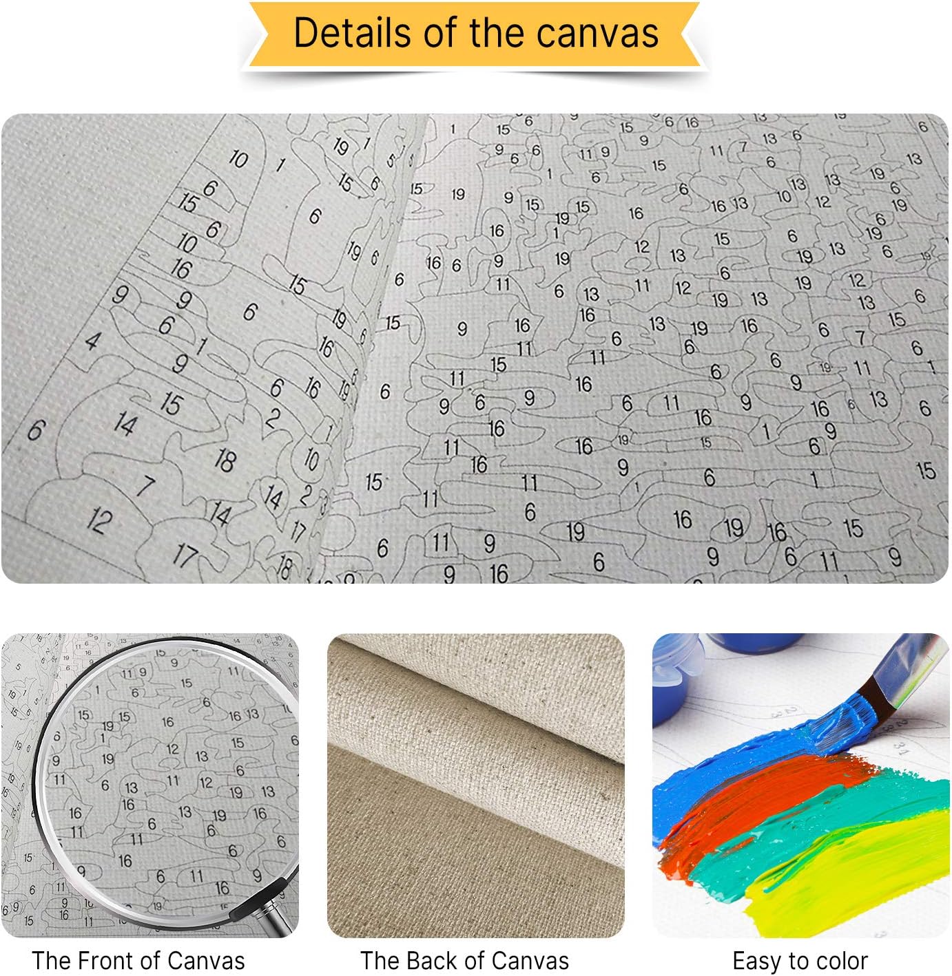 VIKMARI DIY Painting by Numbers Kits for Adults DIY Oil Painting kit