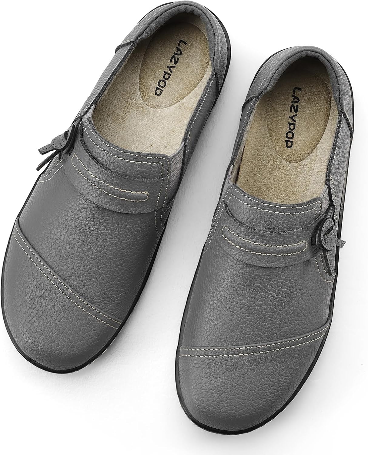 LAZYPOP Women's Classic Comfort Leather Loafers Cute Slip-Ons Casual Dress Shoes Lightweight Walking Flats Everyday Work Shoes - Image 9