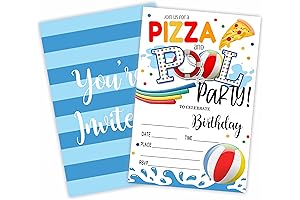 Pool Party Birthday Party Invitation, Swim Pool Party Invite Cards With Envelopes