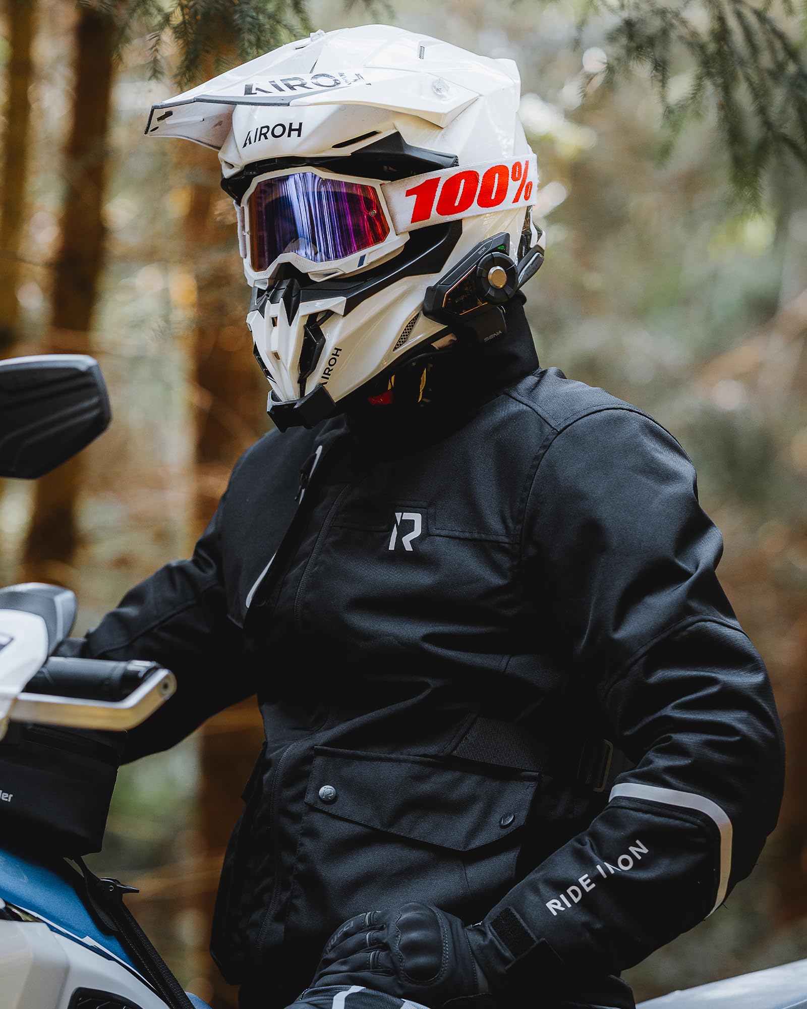 RIDEIRON Chaqueta moto hombre con Protección CE,chaqueta moto invierno con forro extraíble para proteger del frío y el viento en todas las estaciones,Negro