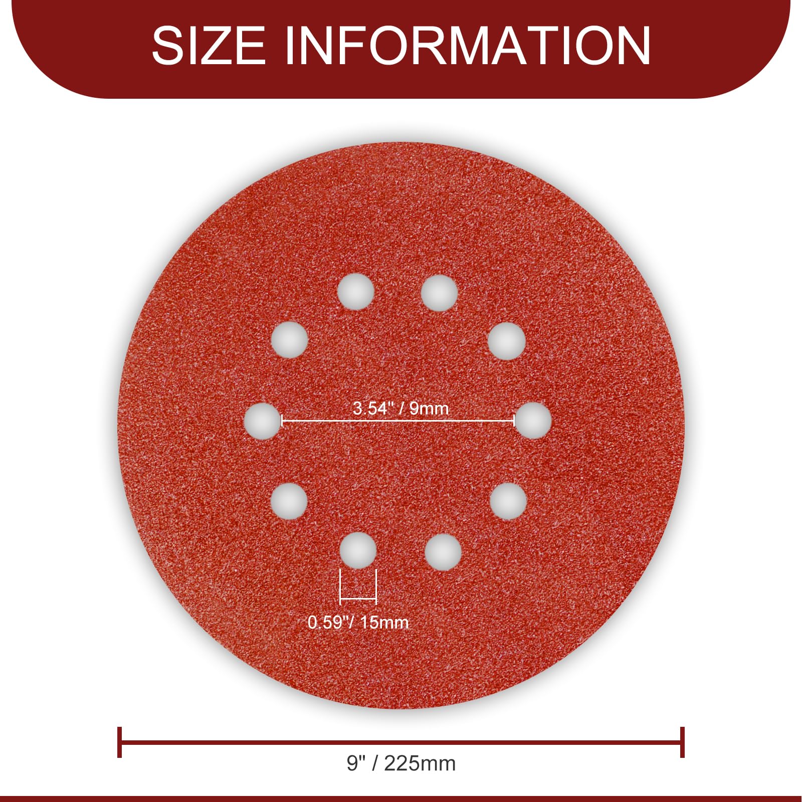 Disco abrasivo a 10 fori da 22,9 cm, grana 80, carta vetrata per cartongesso, 30 pezzi, per levigatrice a soffitto popcorn
