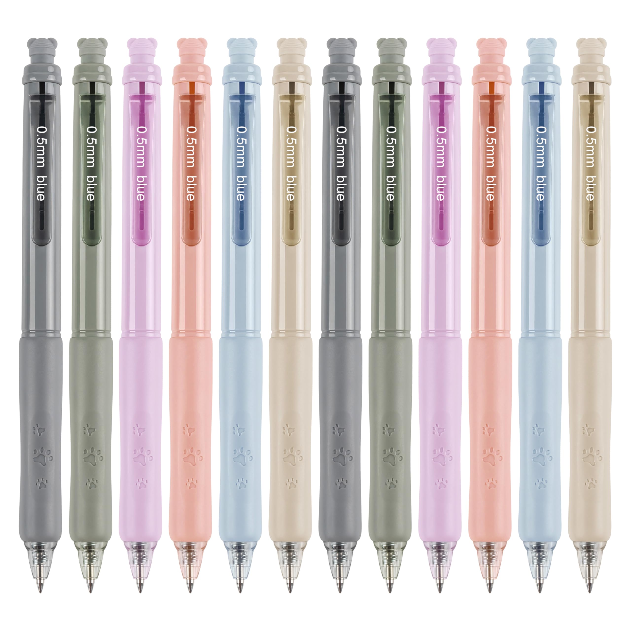 Linbsunne Erasable Pens 0.5mm Gel Ink Pens for School Office Fine Point Pens Smooth Writing Work Pen with Erasers (12-count,Blue Ink)