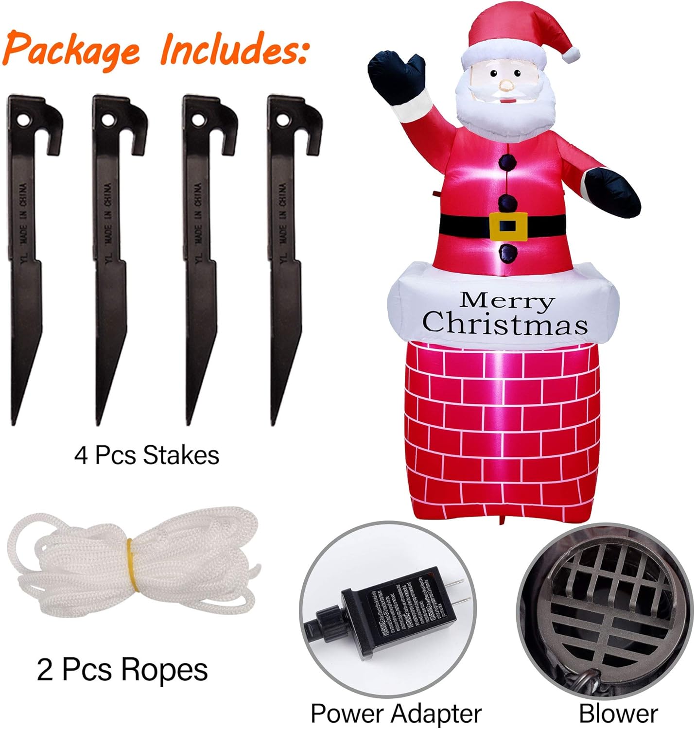 New Arrivals ATDAWN 7 ft Christmas Inflatable Santa Claus in Chimney, Blow Up Santa Claus, Inflatable Christmas Holiday Outdoor Lawn Yard Garden Decorations Free Shipping Offer ATDAWN 7 ft Christmas Inflatable Santa Claus in Chimney, Blow Up Santa Claus, Inflatable Christmas Holiday Outdoor Lawn Yard Garden Decorations