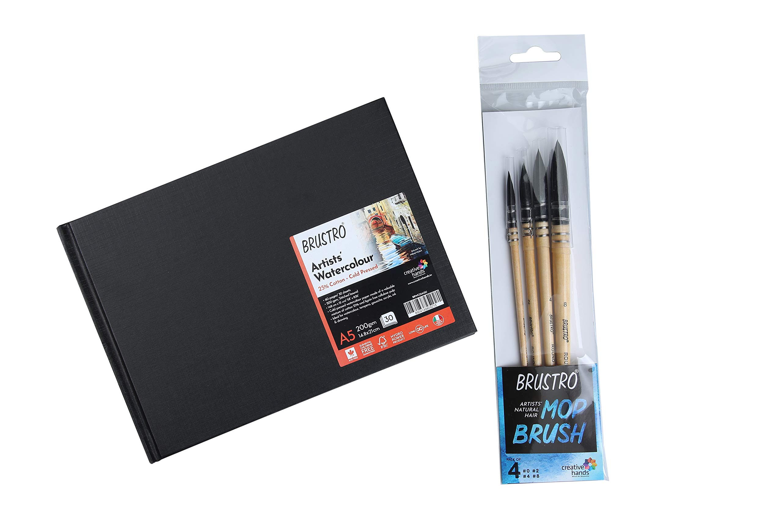 BRUSTRO Faux Squirrelo Mop Brush Set - 8 Brushes -10 BRUSTRO Faux Squirrelo Mop Brush Set - 8 Brushes -10