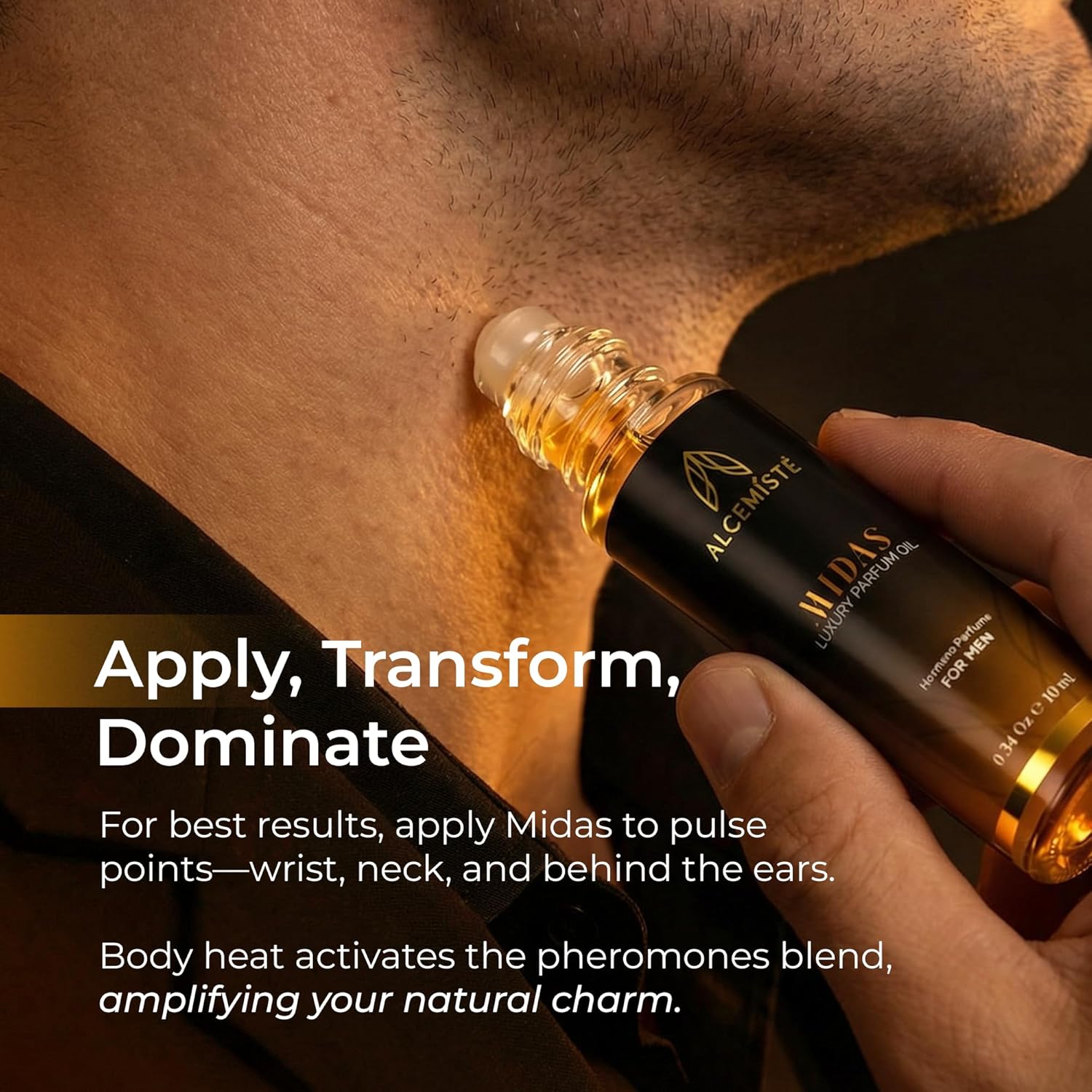 Concentrated Cologne For Men - Long-Lasting Mens Cologne - Pheromones-Infused Oil-Based Perfume For Him - Intense Formula - Travel Size, Rollerball Fragrance - 0.34 oz (10 mL) - Image 6