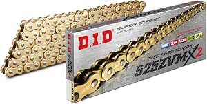 DID 525ZVMX2G120 (525 Series) ZVM-X2 Gold/Gold 120 Link High Performance X-Ring Chain with Connecting Link