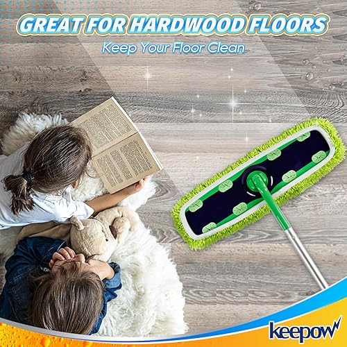 Miniatura 6 de KEEPOW Almohadillas reutilizables para trapeador XL compatibles con Swiffer XL Sweeper, paños de barrido en seco XL, paños de trapeador húmedos XL,
