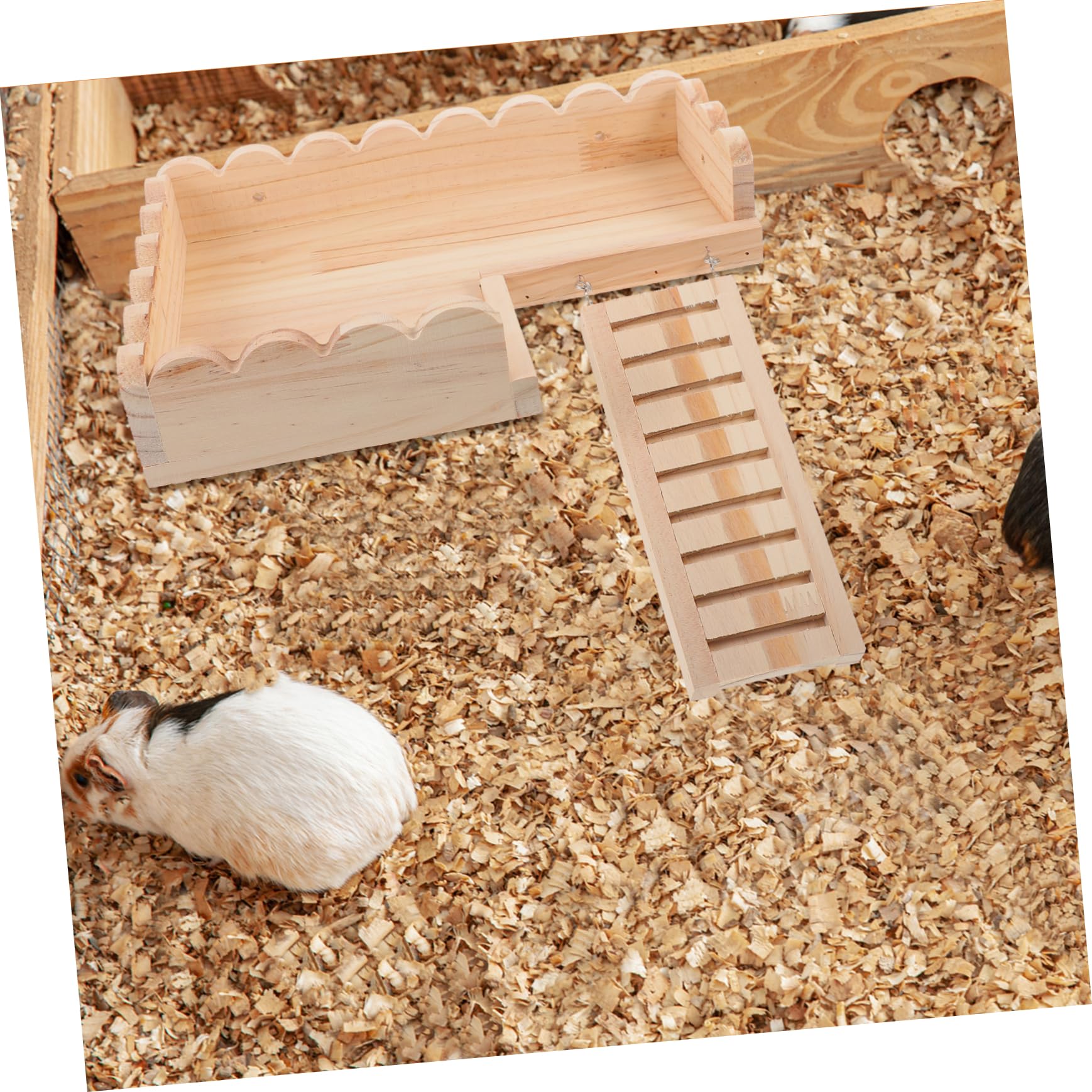 HANABASS Holzplattform als Spielzeug Satz aus Massivholz Hamster und Zubehör mit Einfacher Montage und Kompakter Aufbewahrung für Kleintiere Wie Hamster und Rennmäuse