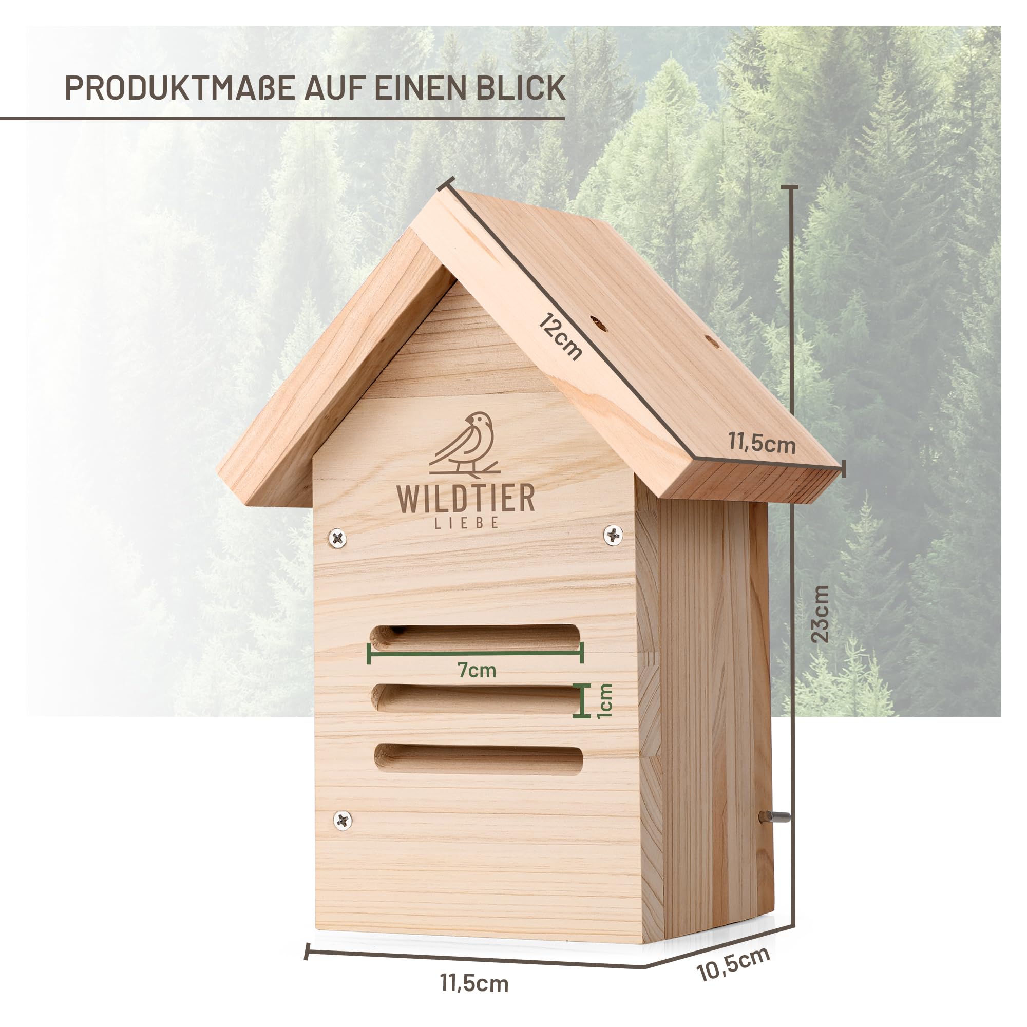wildtier liebe Marienkäfer-Hotel, Marienkäferhaus - Wetterfest & Unbehandelt aus Massiv-Holz I Insektenhotel für Marienkäfer zum Aufhängen I Nistkasten, Marienkäferunterkunft für Garten, Balkon
