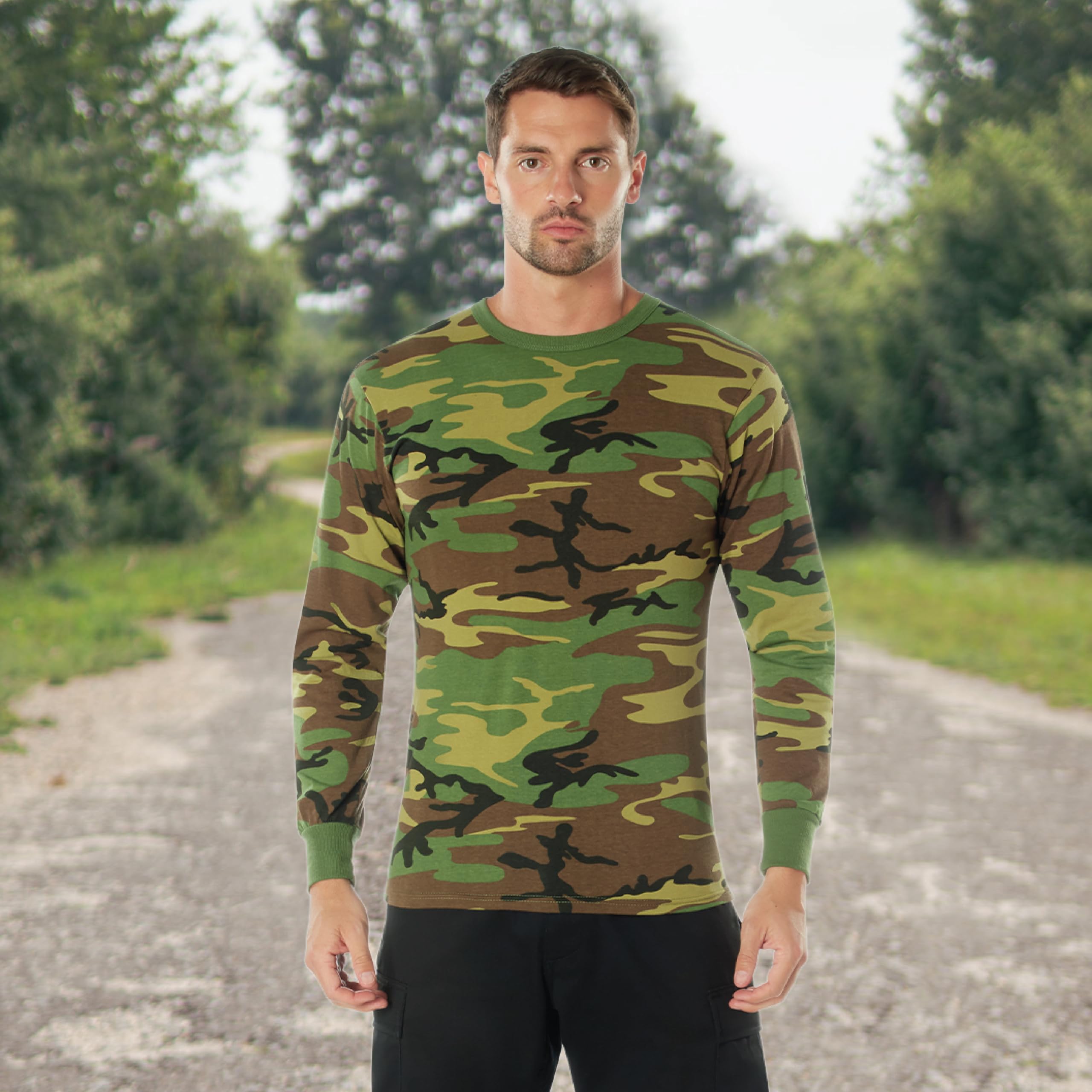 Rothco Camiseta camuflada colorida de manga comprida - camuflagem
