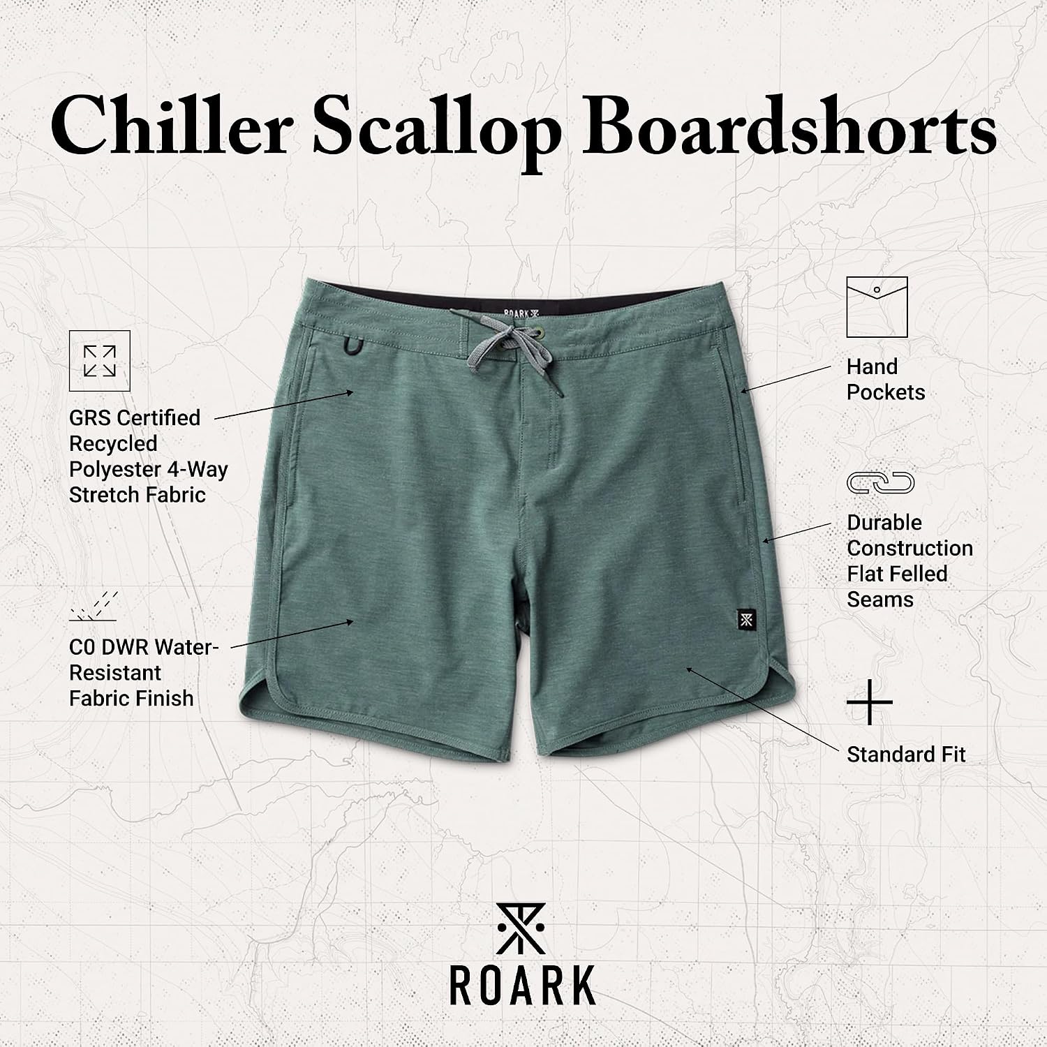 Roark Chiller Scallop Boardshorts