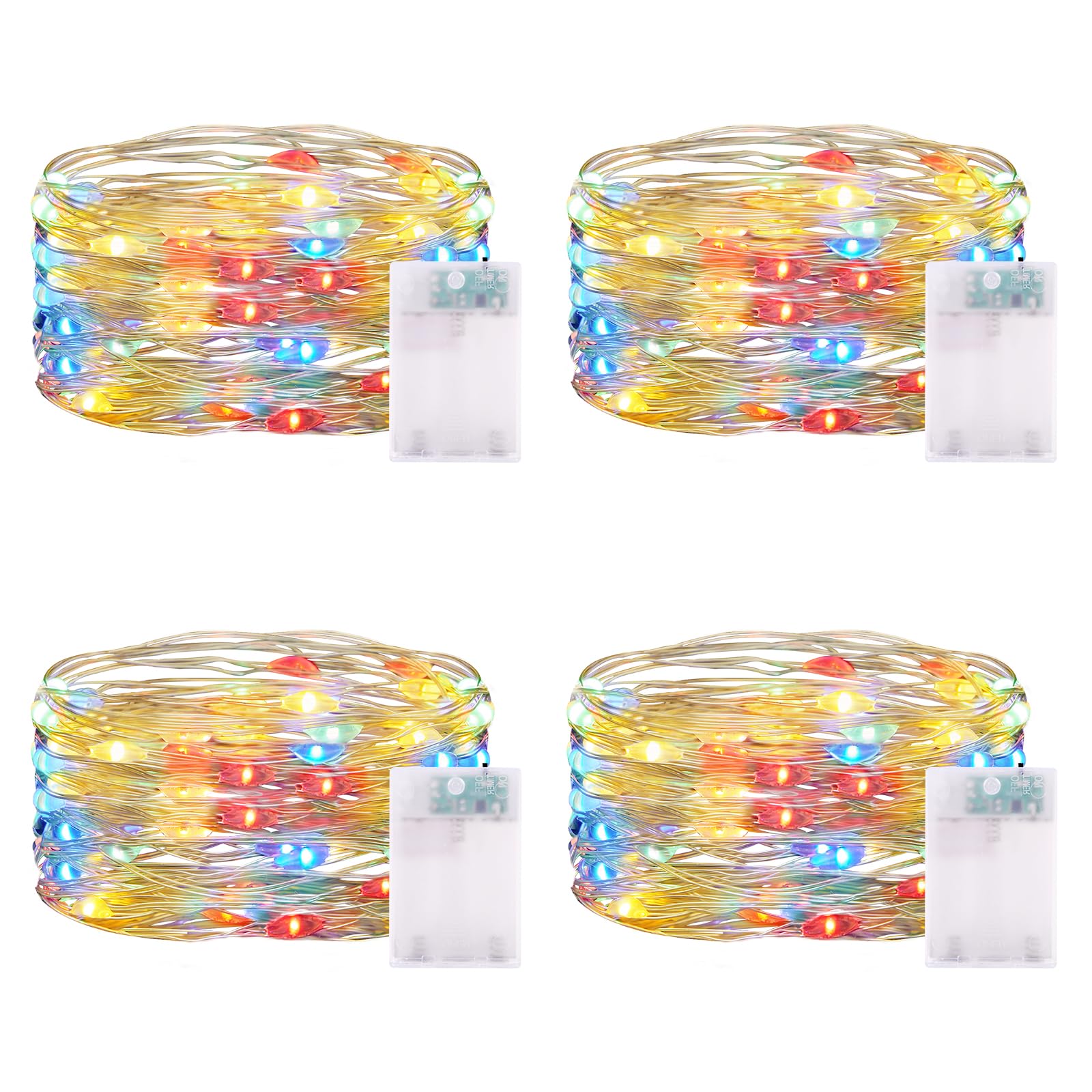 Cadena de Luces LED a Pilas, Impermeable Guirnalda Luces 5 Metros 50 Leds Cadena Luces LED Decoración con Temporizador para Navidad Fiesta Hogar Bodas Halloween