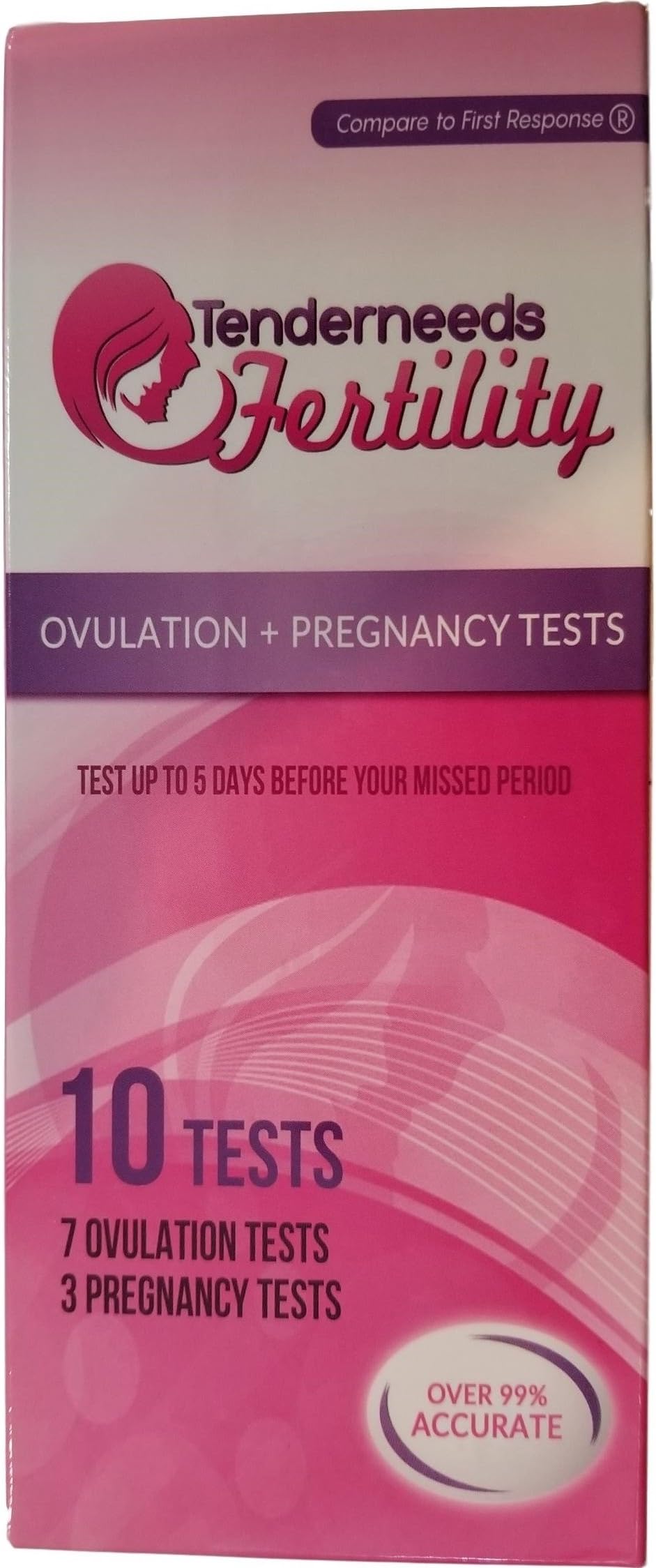 (10) 10mIU TenderNeeds Fertility Pregnancy & Ovulation Tests Kit Compare to First Response Pregnancy Test