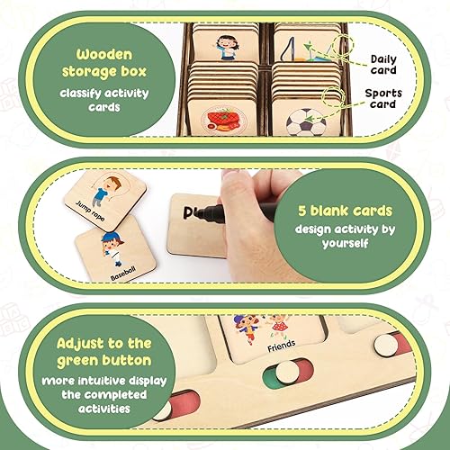 Miniatura 6 de Joyreal Horario visual para niños de 3, 4, 5, 6 años, tabla de tareas, materiales de aprendizaje para autismo para el aula escolar en casa, tabla de