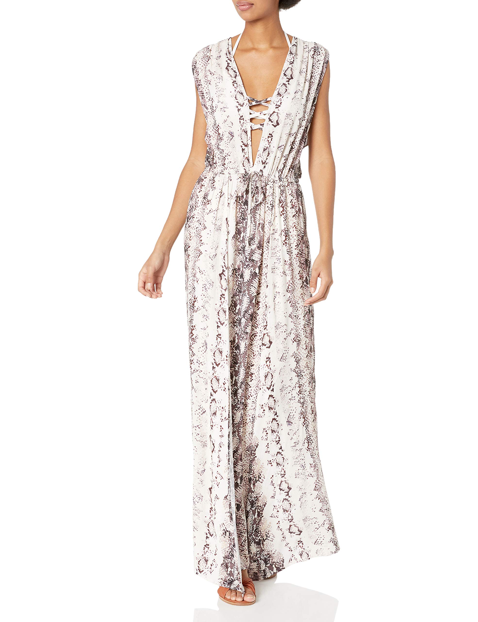 BCBGMAXAZRIA Women's Double Slit Maxi Dress Swimsuit Cover-up