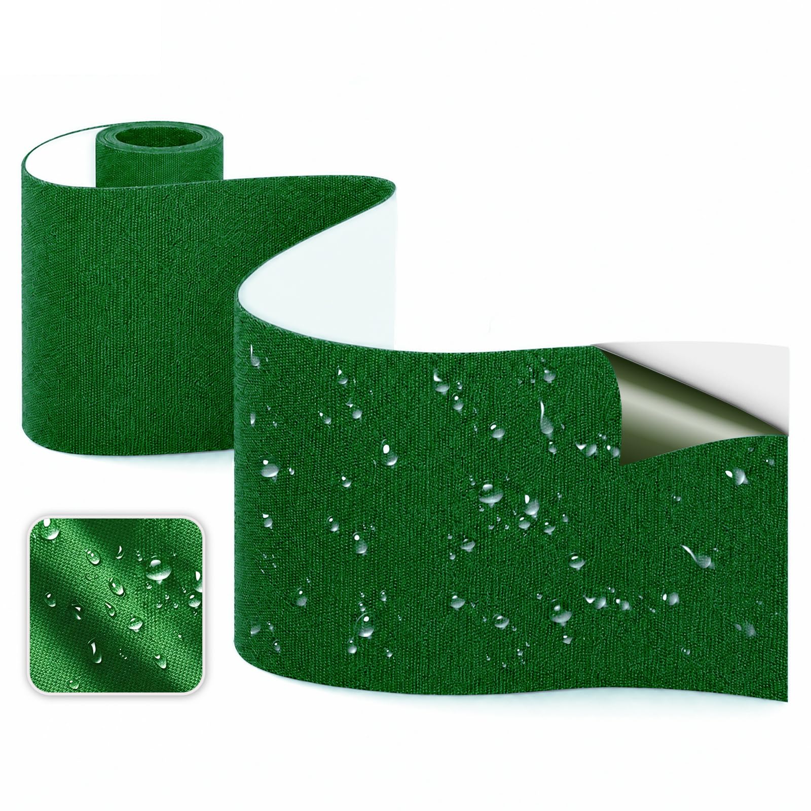 Skystuff Self-Adhesive Canvas Repair Tape, Heavy Duty Waterproof Fabric Repair Patches for Sofa, Chair, Awning, Tent, Clothes, Camping Outdoor Gear, Instant Strong Fix, 10x160cm, Green