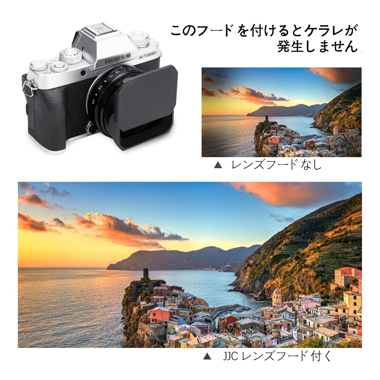 Amazon | JJC メタル 正方形 LH-XF27 レンズフード + フードキャップ