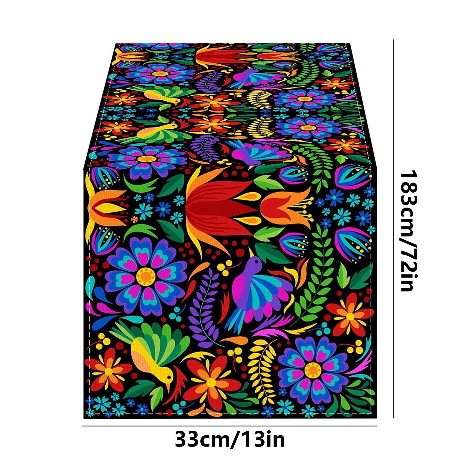 Linnen 13x72 Mexicaanse Tafelloper voor Feestdecoratie en benodigdheden Cinco De Mayo Tafelkleed Mexicaanse Fiesta Keuken Eettafel Decor