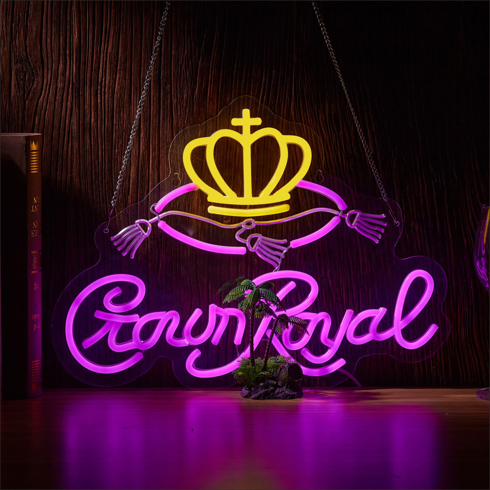 Crown Neon Sign for Bar Wall Decor, Royal Beer Lights Signs