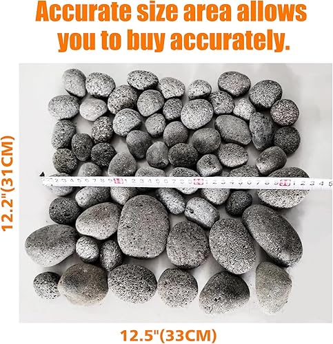 Miniatura 3 de Grisun Piedras de lava gris para pozo de ajuste, piedras de lava templadas naturales seguras de 1-3 pulgadas para chimenea, paisajismo, plantas en