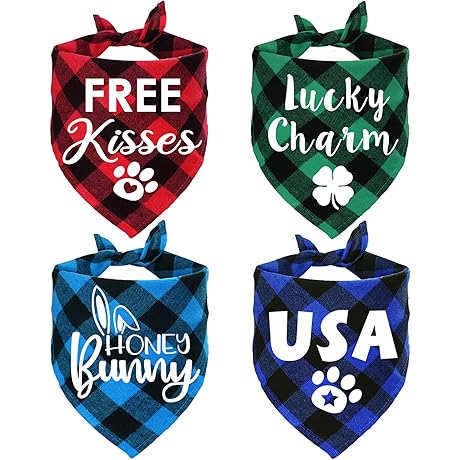 STMK 4-Pack Valentine's Day Dog Bandanas: Express Your Pup's Love with Style