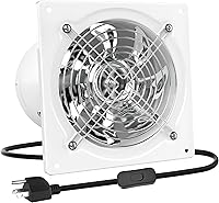 Vista 1 de HG Power 10 Inch Exhaust Fan, Kitchen Exhaust Fan With Switch 988 CFM Wall Mounted, Extractor Ventilation Fan For Attic, Greenhouse, Basement, Shed