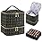 CTWWFS Nail Polish Organizer and Nail Lamp Case, Nail Kit Organizer Holds 30 Bottles (15ml - 0.5 fl.oz) and a Nail Lamp, Nail Polish Carrying Case with Manicure Tools Storage Sections (C-Black)