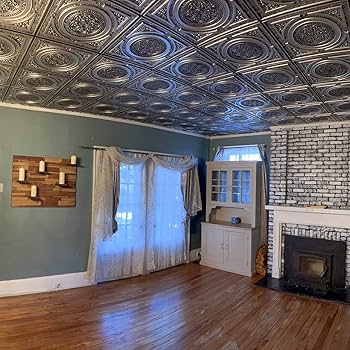 アメリカ アンティーク ティンパネル シャビーシック 天井装飾 ブリキ 店舗什器 ティンパネル柄壁紙ご紹介！アンティーク・シャビーシック好きな