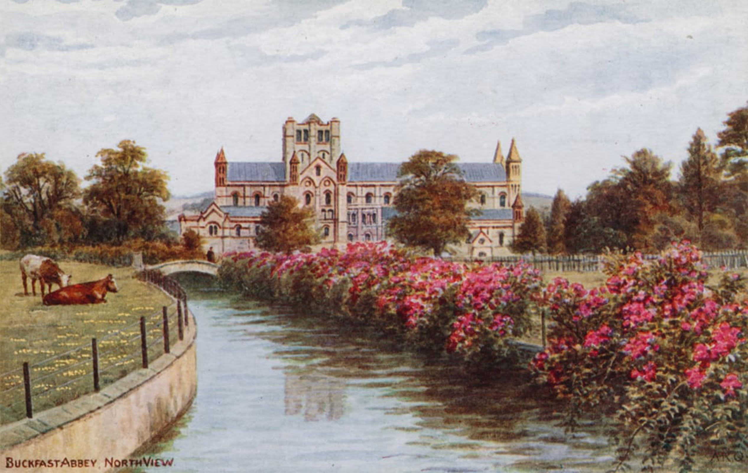 ARTXLXXBN Famous Painting Art Wall Decor Abstract Art Picture Buckfast Abbey North View by Alfred Robert Quinton Animal Pictures for Home Decor 60x90cm