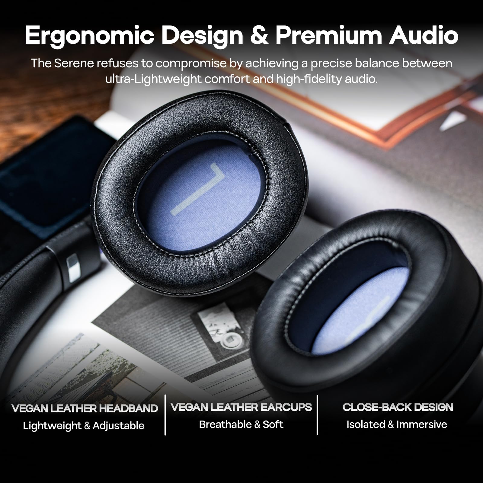 Linsoul Kiwi Ears x Z Reviews: Serene Cuffie Over Ear con Cavo, Driver Planare Completamente Chiuso, Equilibrio Tonal di Precisione, Cuscinetti in Pelle Vegana per DJ, Gamer e Musicisti