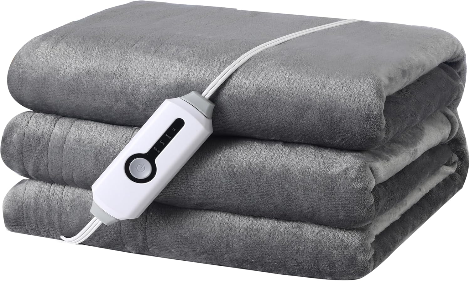 Electric Heated Blanket Full Size 72×84, Breathable & Luxurious Flannel,Soft Warm Gift with Over-Heat Protection,4 Heating Levels & 10 H Auto Shut Off, Machine Washable, Light Grey 01 - Light Grey 72"x84" (Full Size)