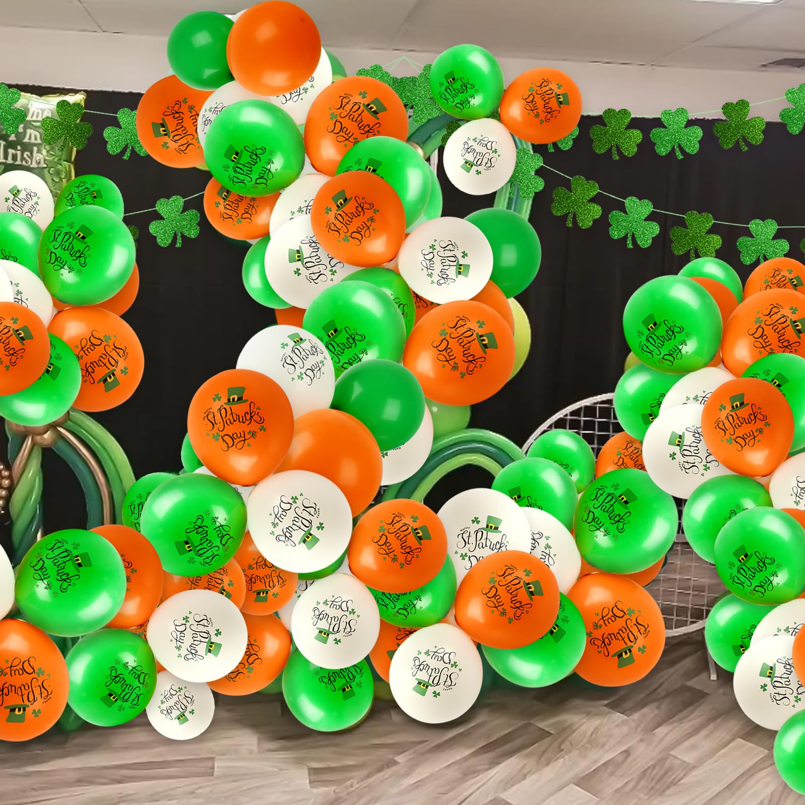 AhfuLife 32 Pcs St. Patrick's Day Balloons, 12 Inches Large Irish Party Decorations Balloons for Home Green - Image 3