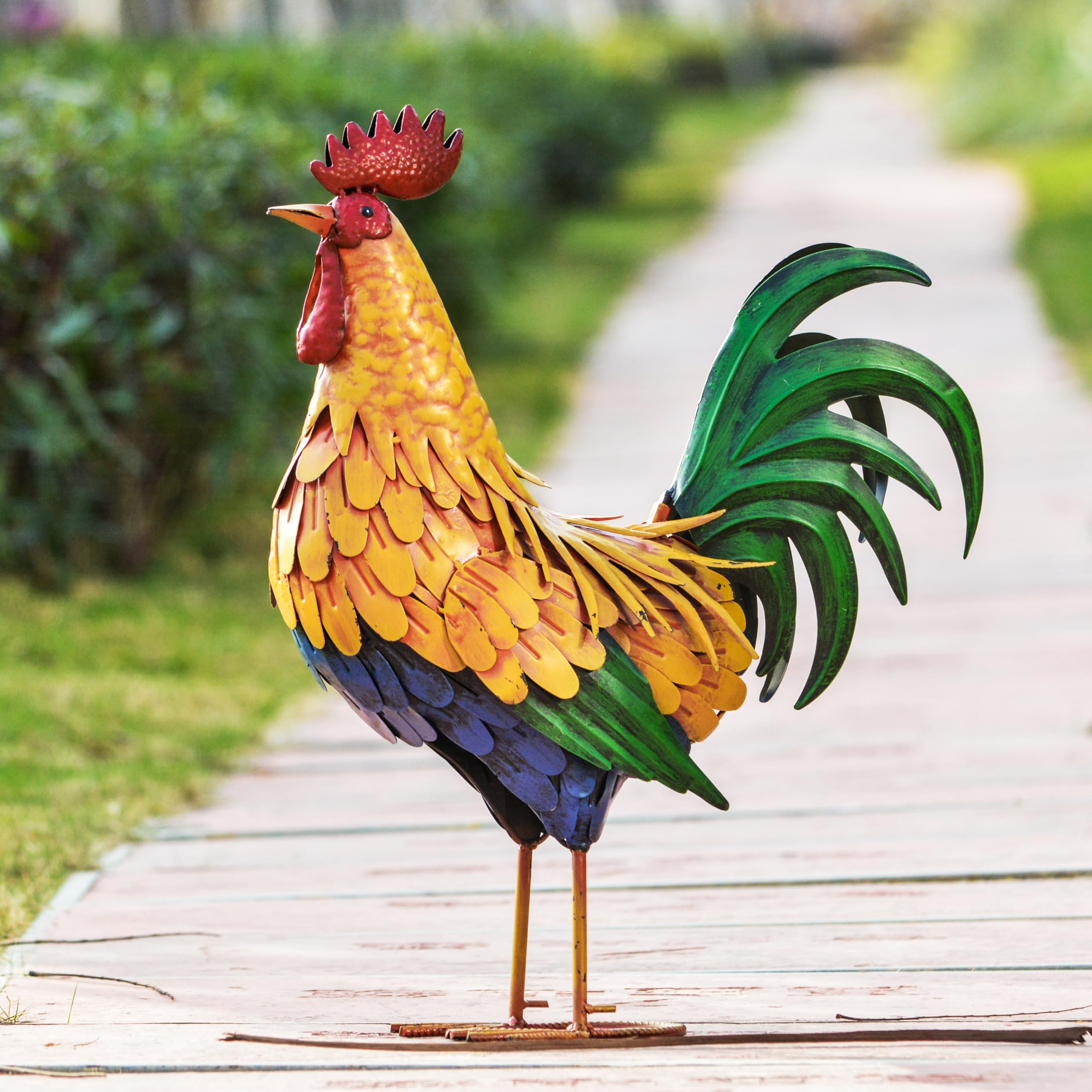 TERESA'S COLLECTIONS 32cm Bouddha De Jardin Extérieur Avec Lère Solaire