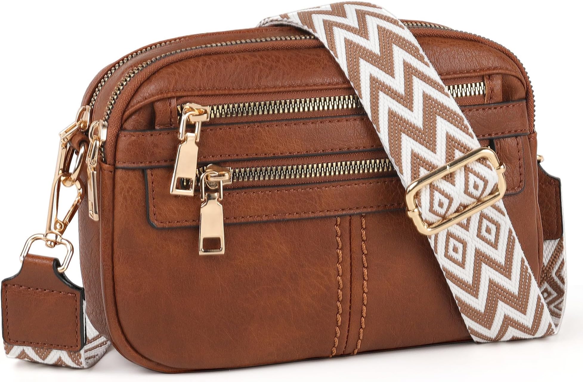 TANTOMI Crossbody Bags for Women, 6-Pockets Purses for Women, Vegan Leather Handbags Shoulder Bag for Travel Shopping