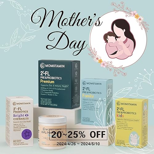 Miniatura 2 de MOMSTAMIN 2'-FL HMO Prebióticos probióticos en barra en polvo, 3,000 mg de oligosacárido de leche humana por porción + 11 cepas sinbióticas para