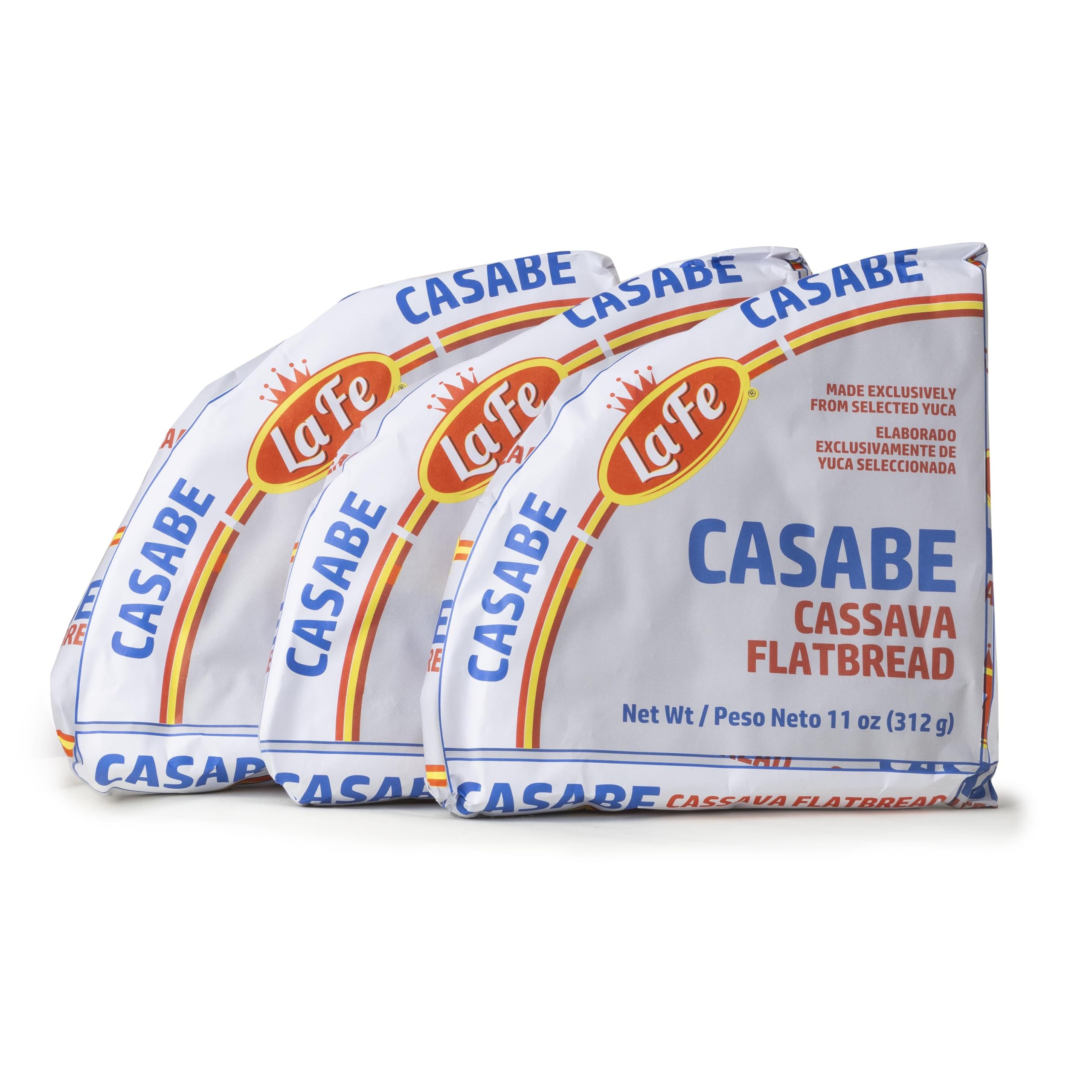 La Fe Casabe Cassava Bread 11oz - 3 Pack - Authentic Caribbean Flavor - Gluten-Free, Nutrient-Rich Traditional Dominican Yuca Flatbread
