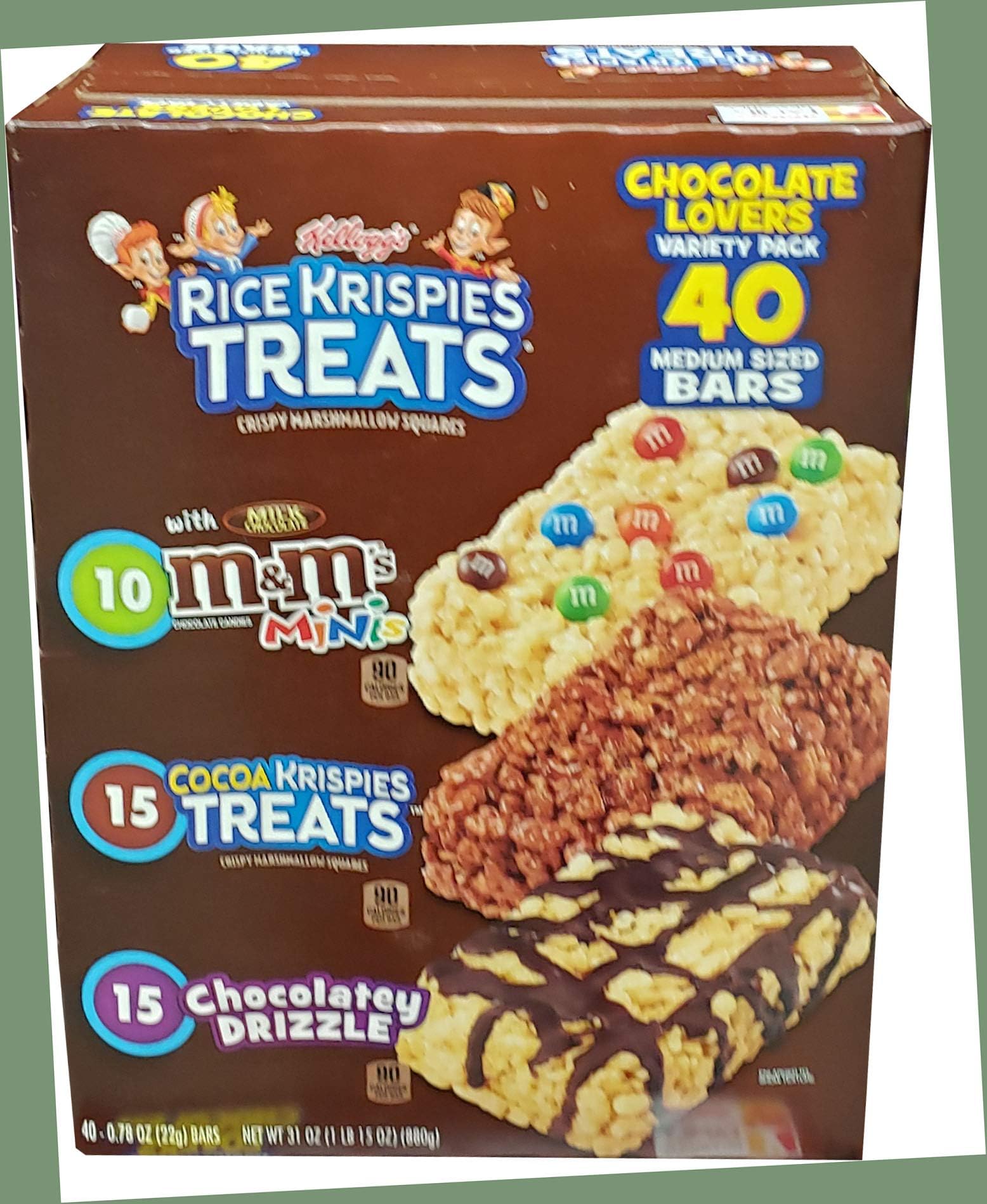 Kellogg's Rice Krispies Treats Variety Bars 40 x 0.78 Oz Net Wt 31.2 OZ