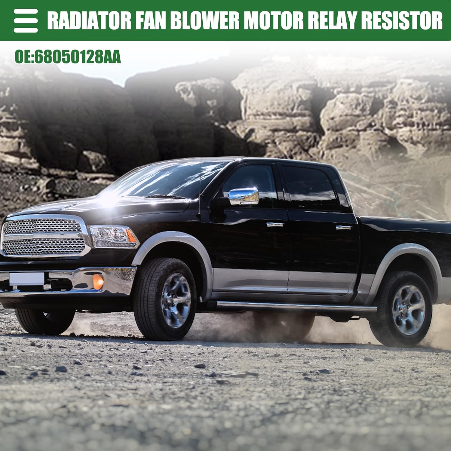 Radiator Fan Blower Motor Relay Resistor Resistance Engine Cooling Fan Motor Wiring Harness for Dodge Charger Plastic 68050128Aa Black