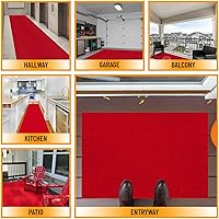 Vista 5 de Ottomanson Tapete para barro: 2 pies x 3 pies, para frotar el calzado, antideslizante, atrapa la suciedad, interior o exterior, zonas mucho Srt Rojo