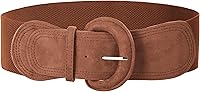 GRACE KARIN Women's Wide Suede Stretchy Elastic Belt Vintage Chunky Buckle S-XXL