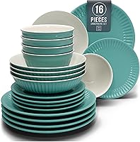 Vista 23 de Juego de vajilla de gres para 4 personas 12 piezas – Juego de platos y cuencos negros mate – Apto para lavavajillas, microondas y resistente a