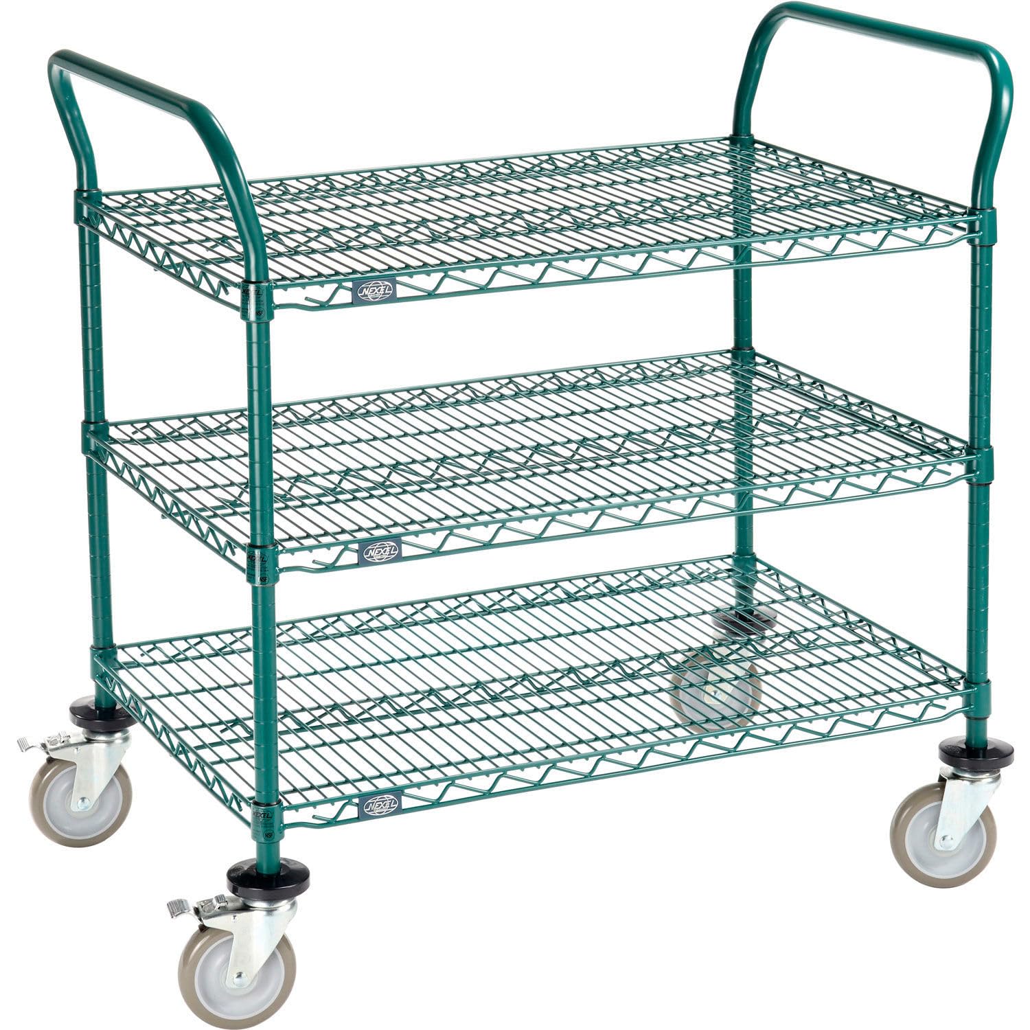 Utility Cart by Nexel – Steel, Green Epoxy, Model 2436P3GB