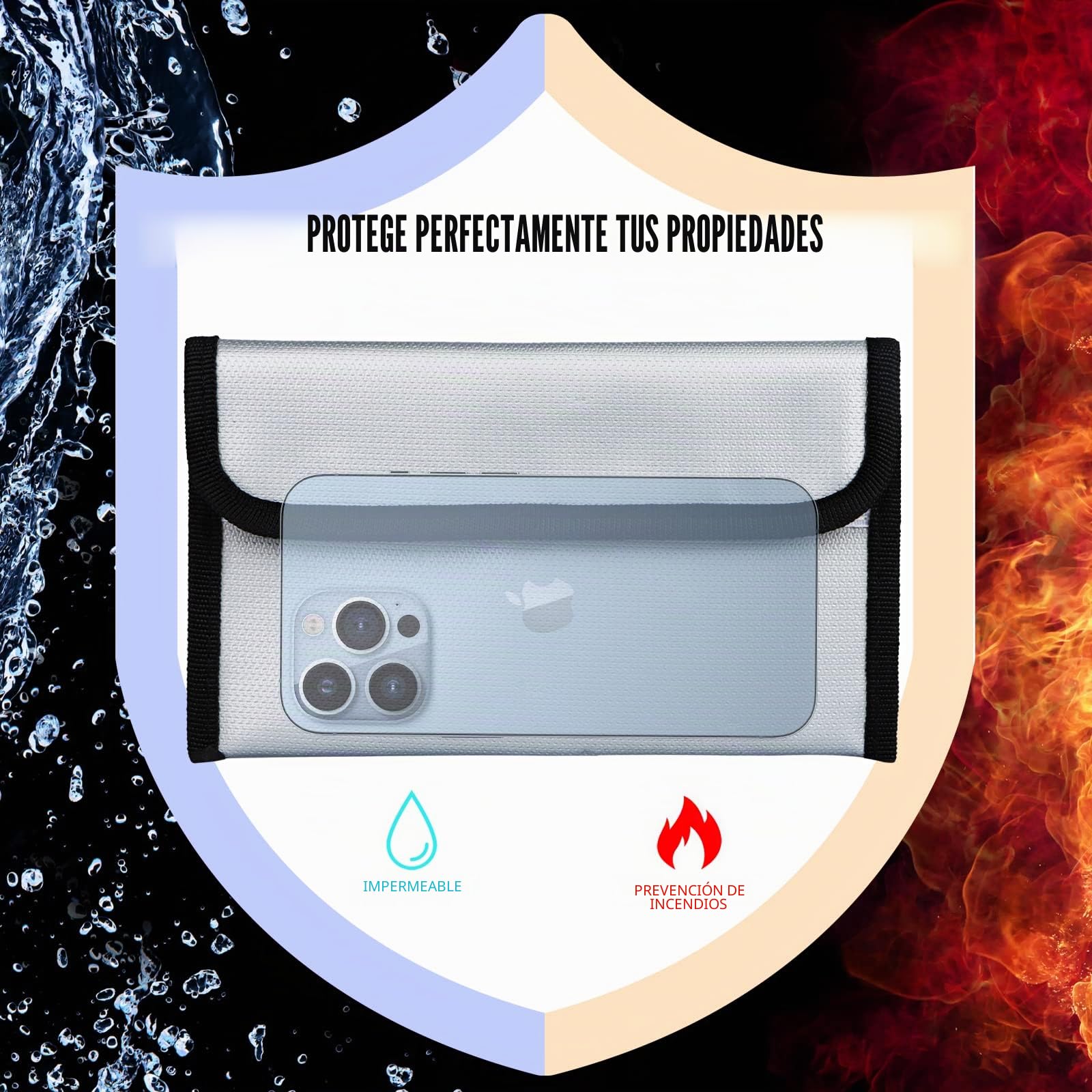 2 Piezas Bolsa Ignifuga Dinero De Documento Impermeable Prueba Fuego Seguridad Para Guarda Documentos A4 Bolsas Efectivo IgníFuga Almacenamiento Sobre Ignifugo Resistente Para Objetos de Valor