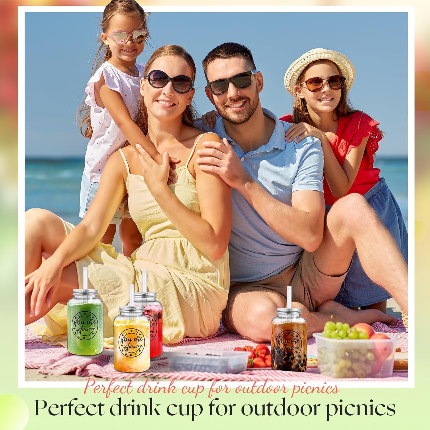 12 Pcs Employee Appreciation Gifts 18 oz Plastic Cup with Airtight Lids and Straws Thank You Favors for Coworkers Teacher Staff(Excellent Theme) - Image 7