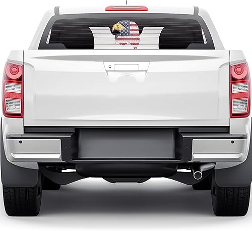 Miniatura 3 de Adhesivo de vinilo patriótico con bandera de Estados Unidos de Águila Americana para ventana de automóvil, parachoques de automóvil, camión,