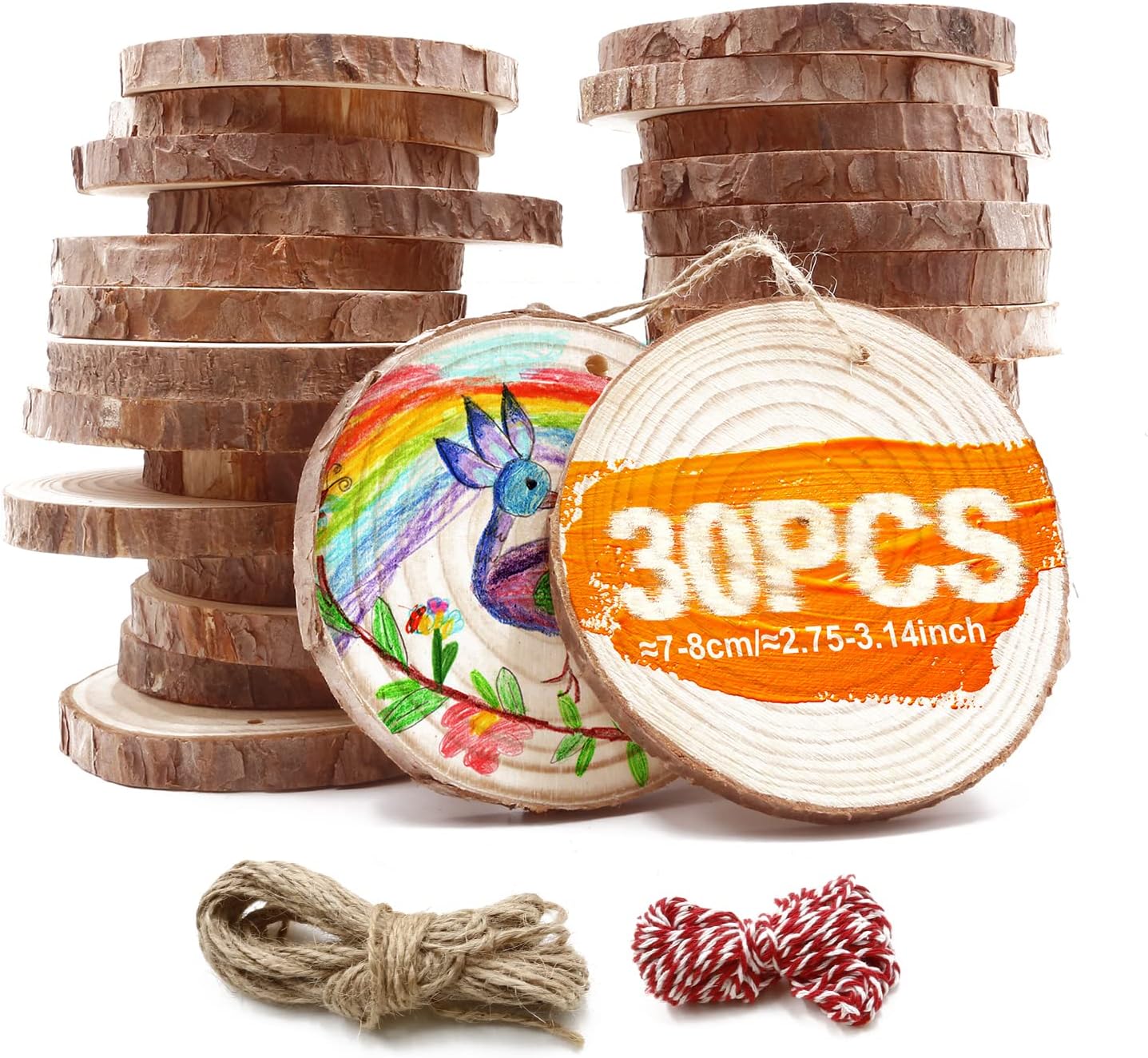 Wood Slices, Wood Slices for Crafts, Wooden Discs for Crafts, Log Slices, Natural Wood Slices