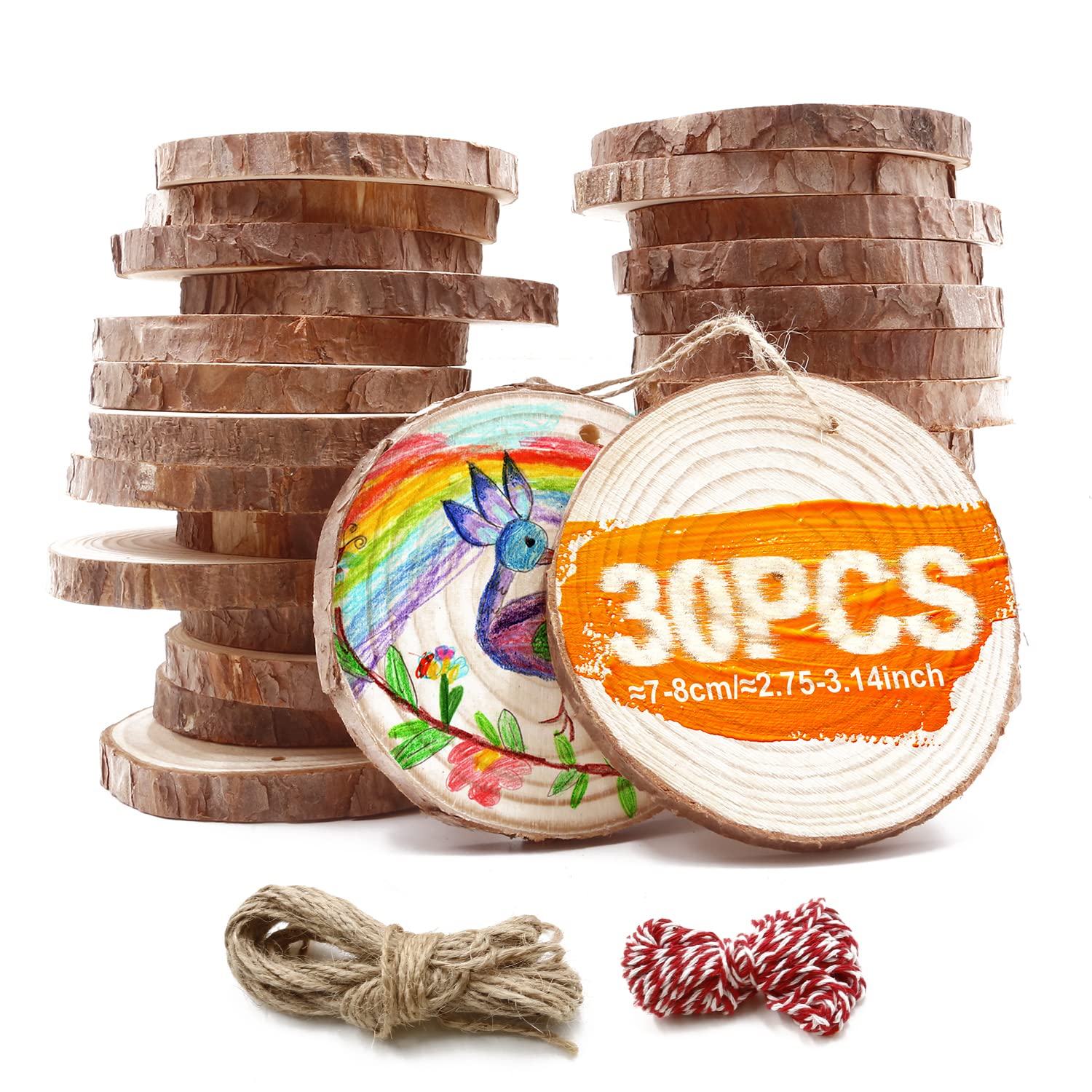 Wood Slices, Wood Slices for Crafts, Wooden Discs for Crafts, Log Slices, Natural Wood Slices