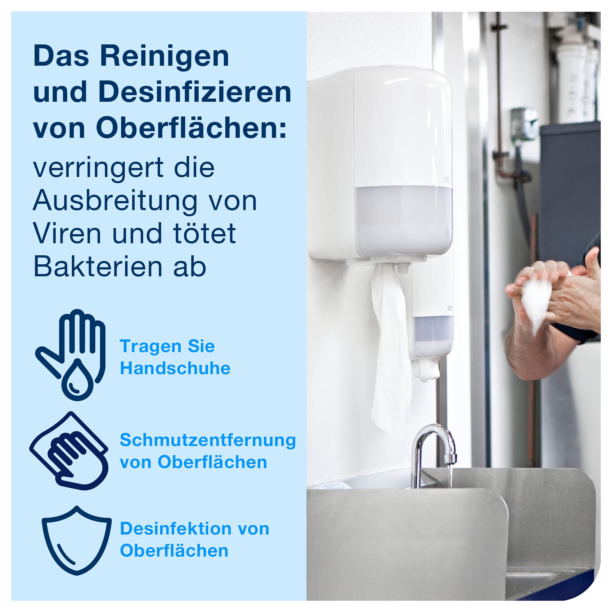 Tork 101240 Starke MehrzweckPapierwischtücher für das M2 Innenabrollung Spendersystem / 2-lagiges stabiles Papier in Weiß, 6 x 160 Meter